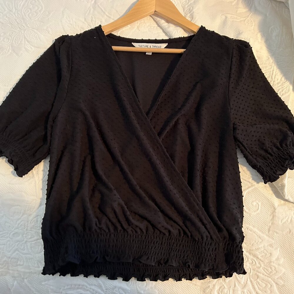 Madewell Faux-wrap Navy Blue top - Size S